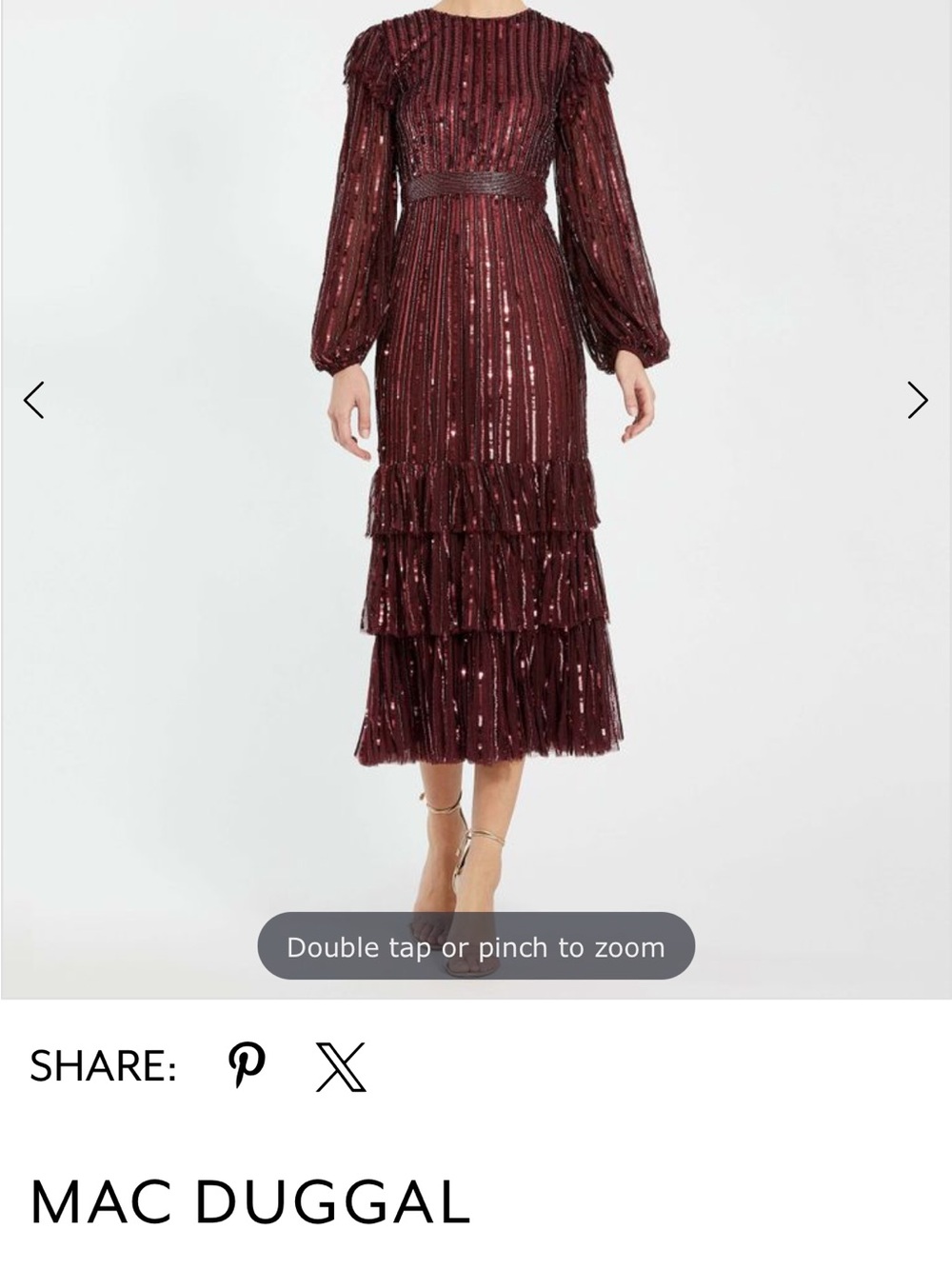 Mac Duggal Women’s Sequin Long Sleeve Dress. Christmas, Wedding, Formal, Size 16